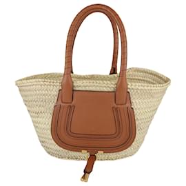 Chloé-Beige/Brown Medium Marcie Basket Bag-Beige