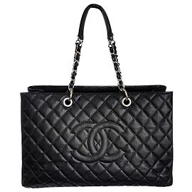 Chanel Bolsa de compras rara XL GST Grand com caixa Preto