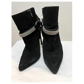 Saint Laurent-Classic Paris 80 Chain Harness Ankle Boot-Black,Silver hardware
