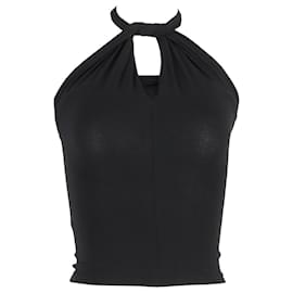 Max Mara-Max Mara Halter Top in Black Cotton-Black