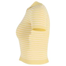 Max Mara-Top corto a rayas Max Mara de algodón amarillo-Amarillo