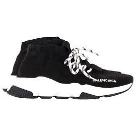 Balenciaga Baskets à Lacets Speed en Polyester Tricoté Noir Noir