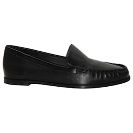 Autre Marque-Porte & Paire Loafer mit runder Zehenpartie aus schwarzem Leder-Schwarz