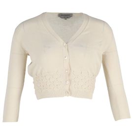 Max Mara Sportmax Cardigan court boutonné en coton crème Blanc Écru