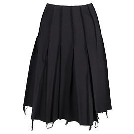 JW Anderson Raw Edge Pleated Skirt in Black Polyamide Black