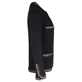 Chanel-Chanel Chain Trimmed Cardigan in Black Cashmere-Black