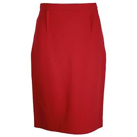 Falda lápiz Roland Mouret Arreton de lana roja Roja