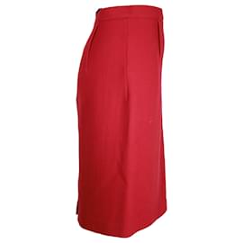Roland Mouret-Roland Mouret Arreton Pencil Skirt in Red Wool-Red