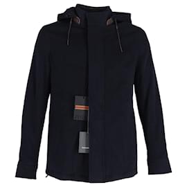 Ermenegildo Zegna-Zegna 12milmil12 Hooded Overjacket in Navy Blue Wool-Navy blue
