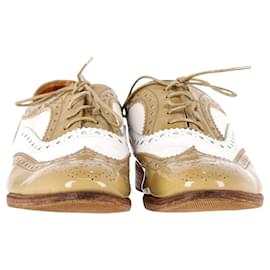 Church's-Church's Lace-Up Brogues in Khaki and White Patent Leather-Green,Khaki