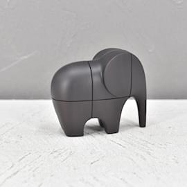 Hermès-Fermacarte Lao in legno con elefante-Nero