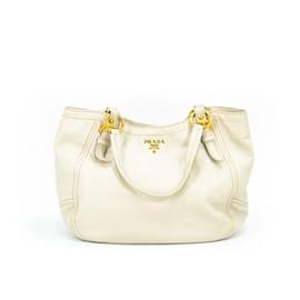 Prada-Soft Calf Tote Bag-White