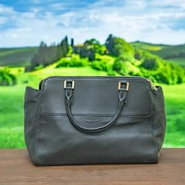 Tory Burch-Leather Mercer lined Zip Dome Satchel-Black