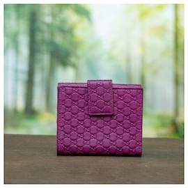 Gucci-GG Signature Metal Bar Small Wallet 257016-Pink