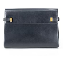 Yves Saint Laurent-Leather Manhattan Box Bag-Black