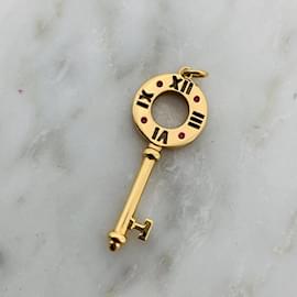 Tiffany & Co-18k Gold Atlas Key Pendant-Golden