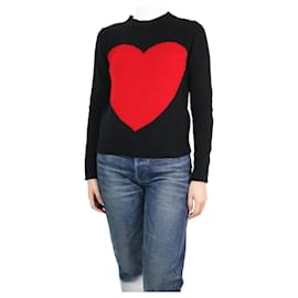 Miu Miu-Black and red heart graphic jumper - size IT 40-Black