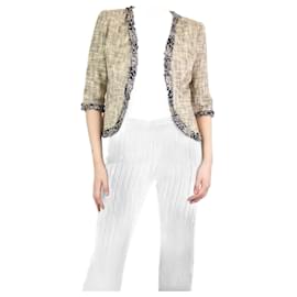 Chanel-Beige tweed jacket - size FR 38-Brown