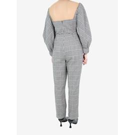 Autre Marque-Black and white houndstooth wool-blend jumpsuit - size UK 10-Black