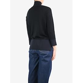 Christian Dior-Suéter preto de lã com decote alto e recorte - tamanho Reino Unido 6-Preto