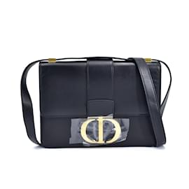 Dior-Leather Montaigne 30 Crossbody Bag-Black