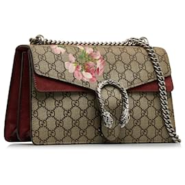 Gucci-Gucci Brown Small GG Supreme Blooms Dionysus Shoulder Bag-Brown,Beige