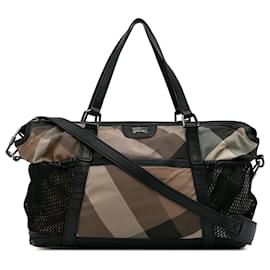 Burberry-Burberry Brown Supernova Check Nylon Satchel-Brown
