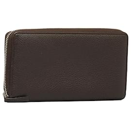 Gucci-Gucci Brown Leather Long Wallet-Brown,Dark brown