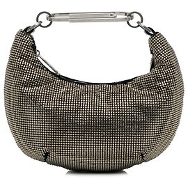 Bolsa de strass com clipe de papel prateado off white Prata
