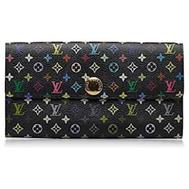 Louis Vuitton-Louis Vuitton Black Monogram Multicolore Sarah Long Wallet-Black