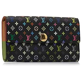 Louis Vuitton-Louis Vuitton Black Monogram Multicolore Sarah Long Wallet-Black