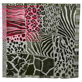 Hermès-Hermes Red Pelages et Camouflage Silk Scarf-Red,Dark red