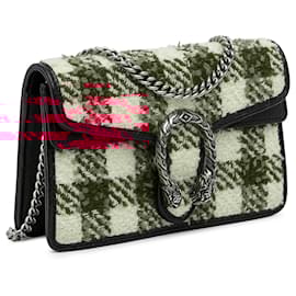 Gucci-Gucci Red Super Mini Tweed Dionysus Crossbody Bag-Red