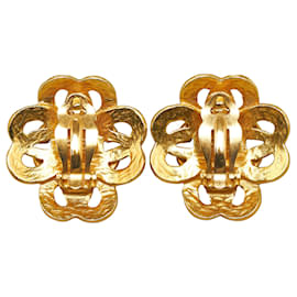 Chanel-Boucles d'oreilles clips Chanel Gold CC-Doré