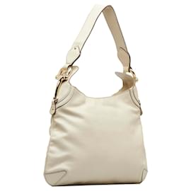 Gucci-Gucci White Leather Creole Hobo-White