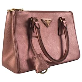 Prada-Prada Pink Mini Saffiano Lux Galleria lined Zip-Pink