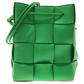 Bottega Veneta-Bottega Veneta Green Small Intrecciato Cassette Bucket Bag-Green