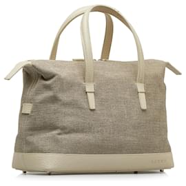 Loewe-Loewe Gray Canvas Handbag-Beige,Other,Grey