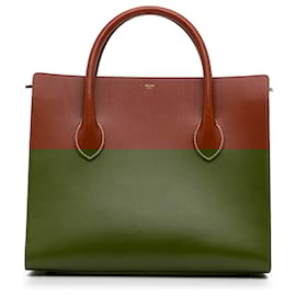Céline-Celine Brown Boxy Tote Bag-Brown