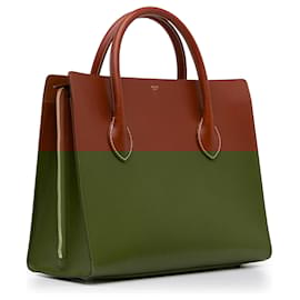 Céline-Celine Brown Boxy Tote Bag-Brown