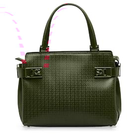 Salvatore Ferragamo-Ferragamo Red Gancini Satchel-Red