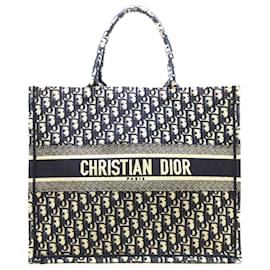 Dior-Dior Blue Large Oblique Book Tote-Blue