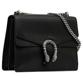 Gucci-Gucci Black Medium Dionysus Shoulder Bag-Black