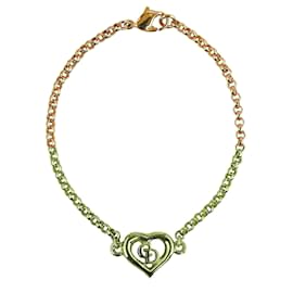 Dior-Dior Gold Heart Logo Bracelet-Golden
