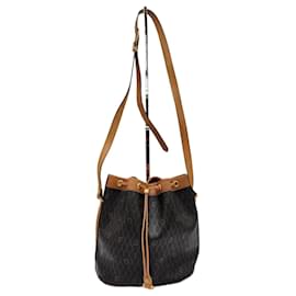 Christian Dior-Christian Dior Honeycomb Drawstring Bucket Bag-Brown