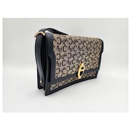 Céline-Celine C Macadam Saluki Shoulder Bag-Navy blue