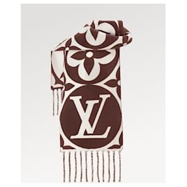 Louis Vuitton-Lenço medalhão LV-Marrom