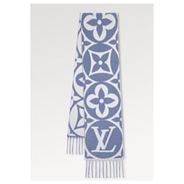 Louis Vuitton-LV Medallion scarf blue-Blue