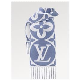Louis Vuitton-LV Medallion scarf blue-Blue