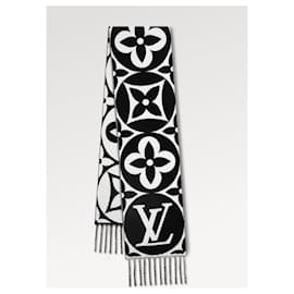 Louis Vuitton-Medaglione sciarpa Lv nuovo-Nero